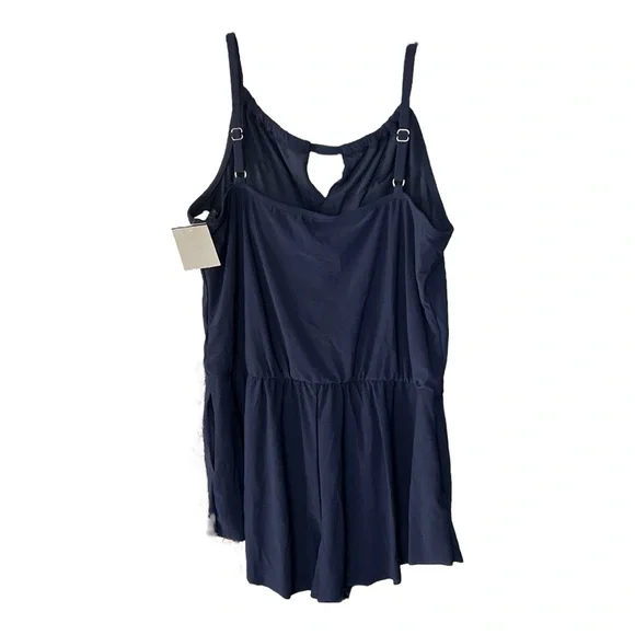 Navy Blue Swim Suit With a Key Hole Size XL New - Picture 3 of 6
